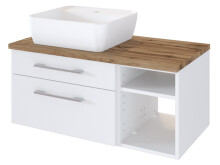 Waschtisch-Set >Davos IV< in Weiß aus Keramik - 90x14x18cm (BxHxT)