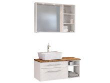 Waschtisch-Set >Davos IV< in Weiß aus Keramik - 90x14x18cm (BxHxT)