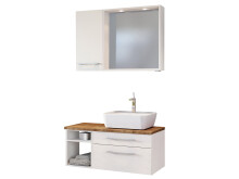 Waschtisch-Set >Davos V< in Weiß aus Keramik - 90x14x18cm (BxHxT)