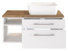 Waschtisch-Set >Davos V< in Weiß aus Keramik - 90x14x18cm (BxHxT)