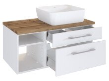 Waschtisch-Set >Davos V< in Weiß aus Keramik - 90x14x18cm (BxHxT)