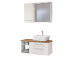 Waschtisch-Set >Davos V< in Weiß aus Keramik - 90x14x18cm (BxHxT)