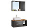 Waschtisch-Set >Davos VI< in Alufarben aus Keramik - 90x14x18cm (BxHxT)