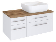 Waschtisch-Set >Davos VII< in Weiß aus Keramik - 90x14x18cm (BxHxT)