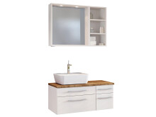 Waschtisch-Set >Davos VIII< in Weiß aus Keramik - 90x14x18cm (BxHxT)
