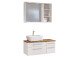 Waschtisch-Set >Davos VIII< in Weiß aus Keramik - 90x14x18cm (BxHxT)