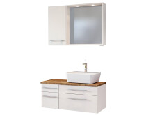 Waschtisch-Set >Davos IX< in Weiß aus Keramik - 90x14x18cm (BxHxT)