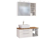 Waschtisch-Set >Davos XII< in Weiß aus Keramik - 90x14x18cm (BxHxT)