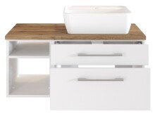 Waschtisch-Set >Davos XIII< in Weiß aus Keramik - 90x14x20cm (BxHxT)