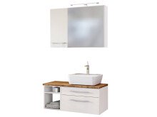 Waschtisch-Set >Davos XIII< in Weiß aus Keramik - 90x14x20cm (BxHxT)