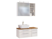 Waschtisch-Set >Davos XVI< in Weiß aus Keramik - 90x14x18cm (BxHxT)