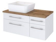 Waschtisch-Set >Davos XVI< in Weiß aus Keramik - 90x14x18cm (BxHxT)