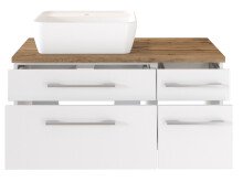 Waschtisch-Set >Davos XVI< in Weiß aus Keramik - 90x14x18cm (BxHxT)