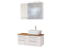 Waschtisch-Set >Davos XVII< in Weiß aus Keramik - 90x14x20cm (BxHxT)
