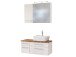 Waschtisch-Set >Davos XVII< in Weiß aus Keramik - 90x14x20cm (BxHxT)