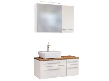 Waschtisch-Set >Davos XVIII< in Weiß aus Keramik - 90x14x20cm (BxHxT)