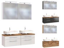 Waschtisch-Set >Davos XX< in Alufarben aus MDF -...