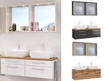 Waschtisch-Set >Davos XIX< in Alufarben aus Keramik...