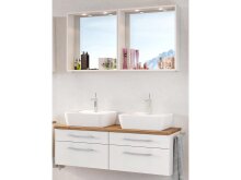 Waschtisch-Set >Davos XIX< in Weiß aus Keramik - 120x14x18cm (BxHxT)