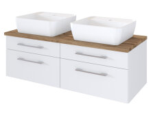 Waschtisch-Set >Davos XIX< in Weiß aus Keramik - 120x14x18cm (BxHxT)