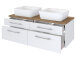 Waschtisch-Set >Davos XIX< in Weiß aus Keramik - 120x14x18cm (BxHxT)