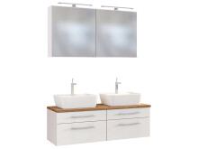 Waschtisch-Set >Davos XX< in Weiß aus Keramik - 120x14x18cm (BxHxT)