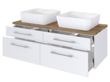 Waschtisch-Set >Davos XX< in Weiß aus Keramik - 120x14x18cm (BxHxT)