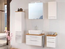 Badezimmer-Set >Davos< in Weiß Wotan Eiche...