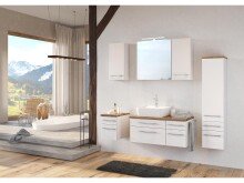 Badezimmer-Set >Davos< (6-teilig) in Weiß Wotan Eiche Nachbildung - 170x47 (BxT)
