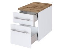 Badezimmer-Set >Davos< (6-teilig) in Weiß Wotan Eiche Nachbildung - 170x47 (BxT)