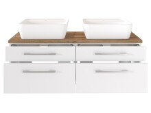 Badezimmer-Set >Davos< (6-teilig) in Weiß Wotan Eiche Nachbildung - 200x47 (BxT)