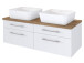 Badezimmer-Set >Davos< (6-teilig) in Weiß Wotan Eiche Nachbildung - 200x47 (BxT)