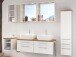 Badezimmer-Set >Davos< (6-teilig) in Weiß Wotan Eiche Nachbildung - 200x47 (BxT)