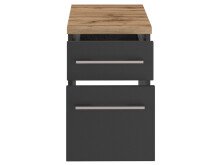 Badezimmer-Set >Davos< (6-teilig) in Graphit Grau-Matt Wotan Eiche Nachbildung