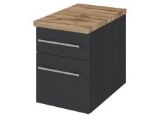 Badezimmer-Set >Davos< (6-teilig) in Graphit Grau-Matt Wotan Eiche Nachbildung