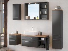 Badezimmer-Set >Davos< (6-teilig) in Graphit...
