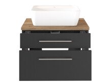 Badezimmer-Set >Davos< in Graphit Grau-Matt Wotan Eiche Nachbildung