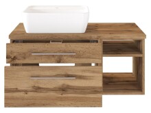 Badezimmer-Set >Davos< (6-teilig) in Wotan Eiche Nachbildung - 170x47cm (BxT)