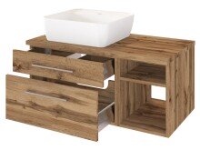 Badezimmer-Set >Davos< (6-teilig) in Wotan Eiche Nachbildung - 170x47cm (BxT)