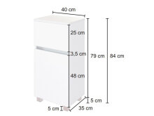 Unterschrank >Baabe I< in Graphit aus Kunststoff - 40x79x35cm (BxHxT)