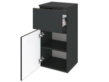 Unterschrank >Baabe I< in Graphit aus Kunststoff - 40x79x35cm (BxHxT)