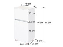 Unterschrank >Baabe I< in Graphit aus Kunststoff - 40x79x35cm (BxHxT)