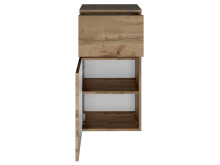 Unterschrank >Baabe I< in silberfarben aus Kunststoff - 40x79x35cm (BxHxT)
