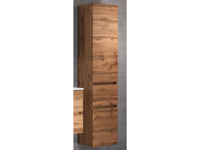 Hochschrank >Baabe I< in silberfarben aus Kunststoff - 40x180x35cm (BxHxT)