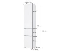 Hochschrank >Baabe I< in silberfarben aus Kunststoff - 40x180x35cm (BxHxT)