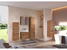 Hochschrank >Baabe I< in silberfarben aus Kunststoff - 40x180x35cm (BxHxT)