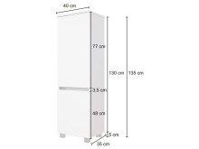 Midischrank >Baabe I< in Weiß aus Kunststoff - 40x130x35cm (BxHxT)