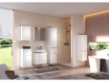 Midischrank >Baabe I< in Weiß aus Kunststoff - 40x130x35cm (BxHxT)