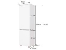 Midischrank >Baabe I< in Weiß aus Kunststoff - 40x130x35cm (BxHxT)