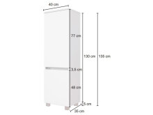 Midischrank >Baabe I< in silberfarben aus Kunststoff - 40x130x35cm (BxHxT)